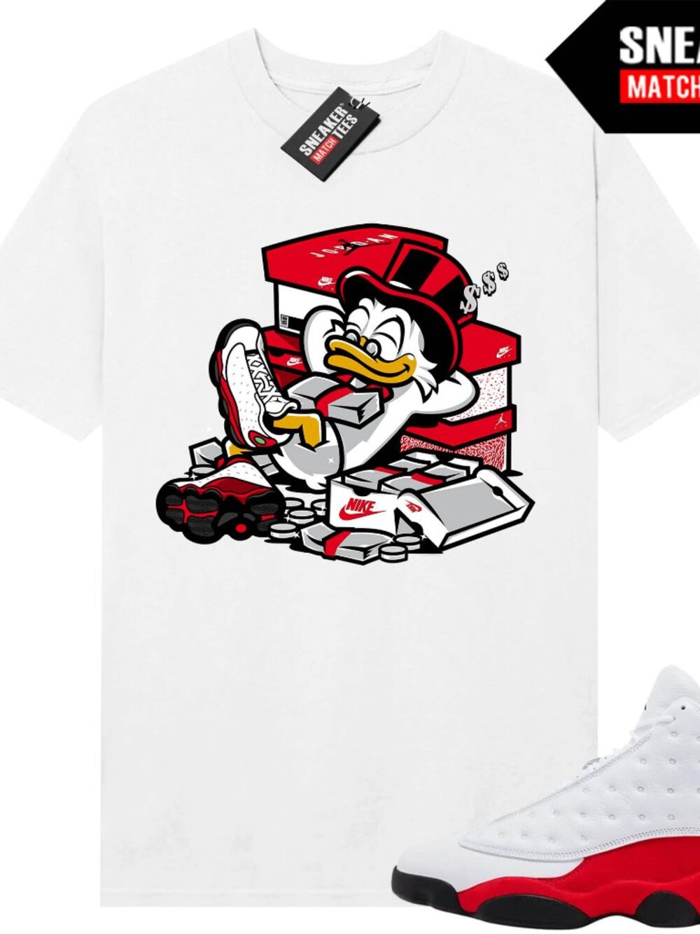 Retro 13 Chicago White Shirt-Got My Bred Up- Sneaker Match Tees